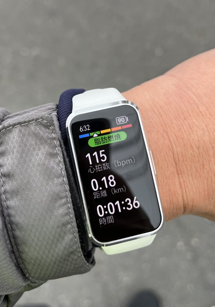 Huawei band 10ランニング時1
