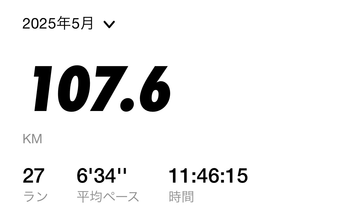 2025年5月月間走行距離