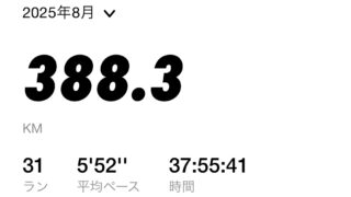 2025年8月月間走行距離