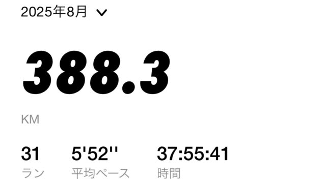 2025年8月月間走行距離