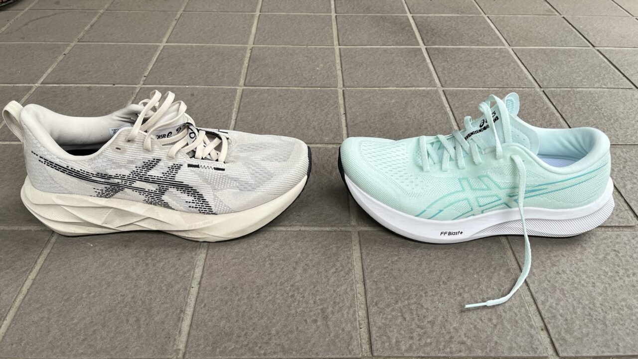 アシックスノヴァブラスト5 vs アシックスエボライドスピード3　シューズ比較レビューの 写真1