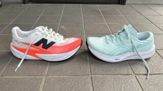 New Balance FuelCell Rebel v5 vs アシックス　エボライドスピード3　徹底比較レビュー外観写真