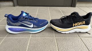 ナイキ ボメロ18 vs HOKA クリフトン10 徹底比較レビュー 外観写真