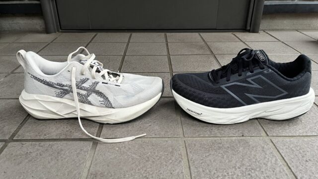 ノヴァブラスト5 vs Fresh Foam X 1080 v14 徹底比較レビュー 横から見た写真