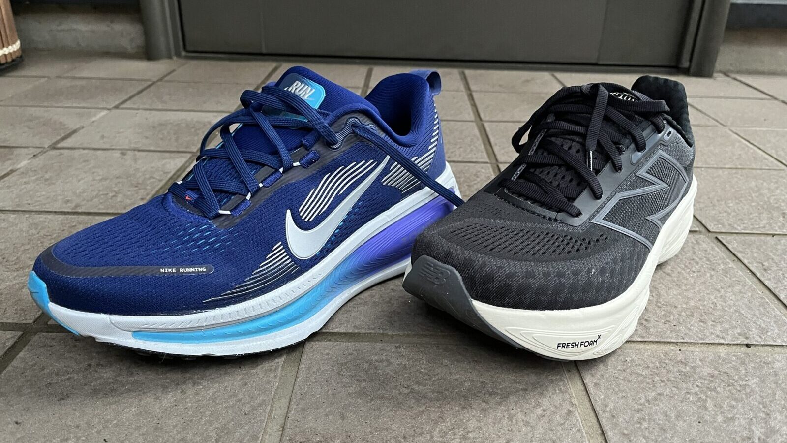 ボメロ18 vs Fresh Foam X 1080 v14　徹底比較レビュー　正面から見た写真