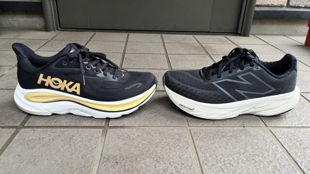 クリフトン10 vs Fresh Foam X 1080 v14 徹底比較レビュー 横から見た写真