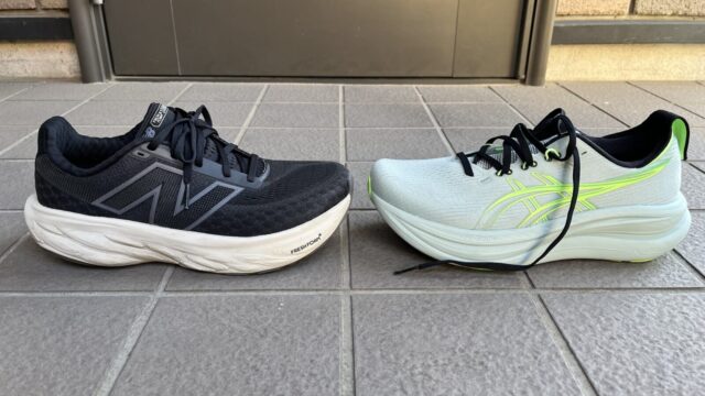 Fresh Foam X 1080 v14 vs ゲルニンバス28徹底比較レビュー　横から見た写真